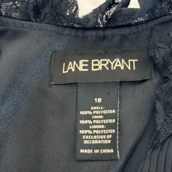 Lane Bryant Black Ruffle Lace Pleated Halter Midi Dress Size 18 - Picture 6 of 6